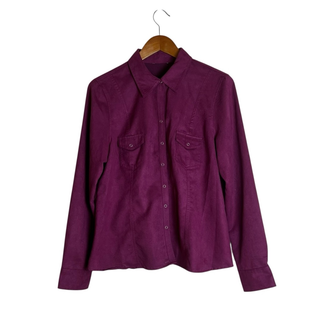 3 for $30! Unbranded faux suede snap button shirt